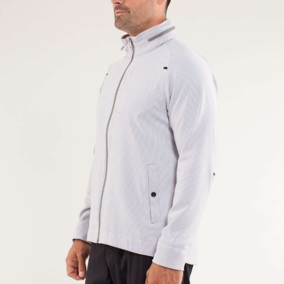 Lululemon Sprint Jacket II Houndstooth Swift White Silver Slate Size L - Picture 12 of 16